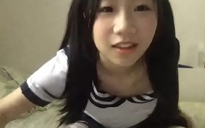 Youthful Chinese Asian student playing on every side grown-up free web camera site
